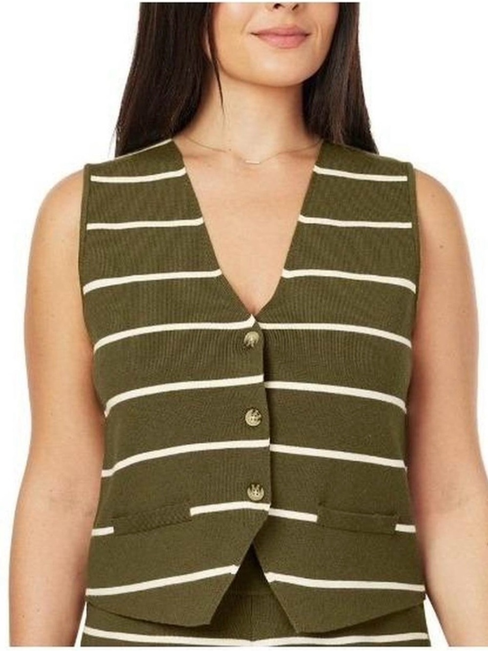 NWT Scotch & Soda Amsterdam Striped Knit Button Front Sweater Vest - Medium
